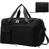 Comzantor Borsone da Viaggio, Borsa Palestra Piscina Pieghevole, Sportiva Donna e Uomo per Sport Viaggi Nuoto Yoga(Nero)