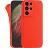 MyGadget Cover per Samsung Galaxy S21 Ultra - Custodia Protettiva in Silicone Morbido - Case TPU Flessibile - Ultra Protezione Antiurto & Antiscivolo Arancio
