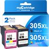 MYCARTRIDGE PHOEVER 305 xl compatibile con cartucce hp 305 nero e colore per inchiostro stampante hp 305 per HP Deskjet 2700 2720 2720e 4120e 4100e Envy 6020e Pro 6430 (2-pack)