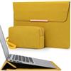 HYZUO 15 Pollici Custodia Borsa PC Portatile con Stand per MacBook Air 15 M5 A3448 M4 A3241 M3 A3114 M2 A2941 2026-2023, MacBook Pro 15, 15 Surface Laptop 7/6/5/4/3, Giallo oliva(con Trim)