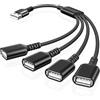 BASESAILOR Cavo USB Splitter Y 4-Porte 1M,Cavo Prolunga USBA 1 Maschio a 4 Femmina,Hub Multipresa USB Uscita Sdoppiatore,Caricatore Dati Adattatore Alimentazione per Mac,Auto,Xbox One,PS4 5,Laptop