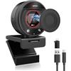 Angetube Webcam 4K for PC,1080P@60FPS Streaming Camera with PDAF Auto Focus,AI Noise Cancelling Mics,8X Digital Zoom, USB Web Cam With Privacy Cover for Laptop/Mac/PC Work with Zoom, Teams, OBS, Mac