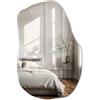 Tulup Specchio da Parete Organico 90x58,5 cm Moderno Design per Soggiorno, Bagno, Camera da Letto, Ingresso e Corridoio Asimmetrico Forma Irregolare Senza Cornice Stile Industriale