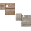 Renato Balestra 2 Set di 2 Asciugamani da bagno (1 viso e 1 bidet) Ass (Fango-Sabbia)