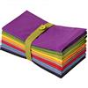 Cotton Craft Tovaglioli da tavola, multicolore, confezione da 12, 100% puro cotone, 51 x 51 cm, oversize, il set contiene ogni magenta, lime, rosso Ming, pietra, nero, lavanda, uva, arancione, verde