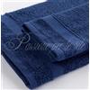 Passione per le tele Set Asciugamani in Spugna 1+1 Bagno Viso 60x110 Ospite 40x60 in Cotone 100% Spugna 600 gr/mq (Fascia Blu Navy, 1 + 1)