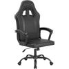 IlGruppone Sedia Gaming Adulto Professionale Similpelle Reclinabile con Braccioli Poltrona Ufficio Regolabile in Altezza Pistone Gas Gamer Portata 150 kg - Nero