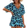 Treer Chiffon Copricostume da Bagno Donna Mare Scollo a V Bikini Cover Up Vestiti Donna Estate Abito da Spiaggia Interi Beachwear Spiaggia da Mare per Piscina Beach (Stampa Leopardata 3,S)