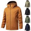 WOXIHUAN Giacca a Vento Impermeabile Uomo,Antivento Antipioggia Giacca Cappotto con Cappuccio Maniche Lunghe Jacket,Cerniera Giacche Autunno Inverno Taglie Grandi Giubbotto Trekking Ciclismo Rain Jacket