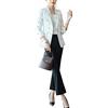 ShiFan Ufficio Tailleur per Cerimonia Donna Elegante Corto Blazer Giacca E Pantalone Bianca Nero S