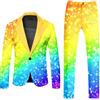 Generisch Set completo da uomo, arcobaleno, LGBTQ, mese dell'orgoglio, costume da uomo, 2 pezzi, tuta casual, traspirante, alla moda, giallo., M