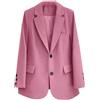 Goolecrimp Blazer Monopetto da Donna in Stile Classico retrò con Revers Elegante Blazer Leggero Ampio E Casual da Ufficio (Viola-Rosa,M)