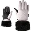 Ziener Guanti da sci LILION-Z da ragazza, per sport invernali, con polsini in pelliccia sintetica, antivento, impermeabili, argento metallizzato, 6,5