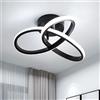 Comely Plafoniera LED Soffitto Moderne, 22W 2500LM Lampada da Soffitto in Acrilico, Rotonda Nero Lampadario LED per Soggiorno Camera da Letto Cucina Corridoio, Bianco Freddo 6500K