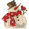 com-four® Espositore Decorativo per Natale - Pupazzo di Neve in Legno da posare - Decorazione Natalizia da Decorare e Regalare