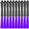 LIAISIMI Torcia UV, Luce Nera 395nm Ultravioletta con Pinza, Mini Lampada Ultravioletti per Pesca, Rilevatore di Urina, Torcia impermeabile a LED da 13 cm (10 pack-Batterie non incluse)