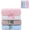 Yudobliss Asciugamano, 4 pezzi Mini Asciugamano Colorato con Cartone Animato, 25 x 25cm Asciugamano con Motivo a Cartoni Animati, per il Bagno, la Cucina, i Viaggi(Bianco, Rosa, Blu, Marrone)