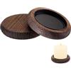YCHYAN 2 Pezzi Vassoio Legno Rotondo, Piatto Porta Candele in Legno, Sottobicchieri per Candele Rotondi in Legno, Possono Essere Utilizzati per Contenere Candele o Tazze da Caffè