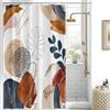 Uiiooazy Tenda Doccia Antimuffa, Tenda da Doccia 150x200cm Terracotta Boho Chic Astratta Eucalipto Foglie Blu Tende da Bagno Tessuto Lavabile Impermeabile Tende per Vasca da Bagno con 10 Anelli