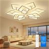 EASY EAGLE Plafoniera LED Soffitto: Dimmerabile Lampada da Soffitto con Telecomando e APP 3000K-6500K, Moderno Lampadario LED per Camera da Letto, Soggiorno, 80W 72CM