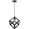 stoex Sospensione Lampada industriale contemporaneo, Lampadario Paralume plafoniera in metallo ferro gabbia E27 Cube-noir