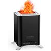 Onlyfire 20 cm Quadrato Braciere Senza Fumo da Tavolo, Focolare Portatile con Staffa per Vaso e Borsa da Trasporto, Bruciatura a Legna e a Pellet, per Campeggio all'aperto Patio, Acciaio Inox, Nero