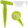 zalati Seminatore di Semi di Piante Set di 5 Fori Kit di Attrezzi da Giardino con Perforatore, Etichette per Giardinaggio