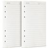 OMEYA Carta di ricarica A5, 280 pagine A5 fogli sciolti Ricariche per quaderni a 6 fori per quaderni per quaderni riutilizzabili Diari Diari Pittura-linea bianca