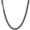 U7 Collana Uomo Nera Catena Cubana Collana Acciaio Uomo Girocollo Catena Donna Acciaio Inossidabile Placcata Nera Larghezza 6 mm Lunga 51 cm Gioielli Stile Hip Hop Rapper Punk