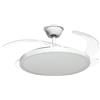 DRW Ventilatore da soffitto con luce e 3 pale retrattili in metallo e acrilico bianco harmony 53x106x106 cm