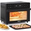 Bakaji Forno Friggitrice ad Aria Calda Capacità 30Lt 1800W Frigge Griglia Essicca Senza Olio Airfryer Display Touch 18 Programmi Funzione Doppia Cottura Timer Regolazione Temperatura Doppio Vetro