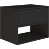 Selsey Comodino Sospeso Framme 50 cm Minimalista per Camera da Letto in Schwarz Mensola con Cassetto Spazioso Sistema Push to Open Venature Naturali Uniche