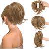 Sofeiyan Coda Cavallo Capelli Extension con grabber, Dritto Corto coda di cavallo un filo metallico morbido incorporato, Parrucca sintetica ponytail a clip per donna,Noce Pecan