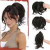 Sofeiyan Coda Cavallo Capelli Extension con grabber, Dritto Corto coda di cavallo un filo metallico morbido incorporato, Parrucca sintetica ponytail a clip per donna,Nero Marrone
