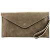 modamoda de - T106 - Borsa da sera in pelle scamosciata, pietra, Small
