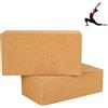 Generico Blocchi Sughero Yoga Props Set 2 PZ Meditazione Pilates Ginnastica Fitness Riabilitazione Potenziamento Compatto Naturale Ecologico Resistente Alta Qualità 22,5x12x7,5 CM