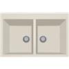 Plados ON7920-56 Lavello 2 Vasche 79 x 50 cm Sopratop con fascia miscelatore Serie One 79 20 finitura 56 MicroULTRAGRANIT JASMINE