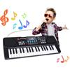 QiquBox Tastiera per Pianoforte con 37 Tasti Giocattolo Musicale per Bambini dai 3 ai 5 Anni Tastiera per Principianti con Microfono Regalo per ambini di 3 4 5 6 anni Maschi e Femmine