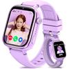JoJoego Smartwatch Bambini con Chiamate e GPS, 4G Orologio Smartwatch Bambini con Videochiamate, SOS, modalità Scuola, Chat, Sveglia, SIM, Contapassi IP68, Regalo Ragazze/Ragazzi, 4-14 Anni Viola