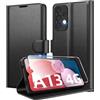 Eirltiy Cover per Samsung Galaxy A13 4G Portafoglio Pelle PU Premium, Custodia Scomparti Carte Antiurto Protettiva Case con 1 Vetro Temperato, Nero