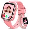 JoJoego Smartwatch Bambini con Chiamate e GPS, 4G Orologio Smartwatch Bambini con Videochiamate, SOS, modalità Scuola, Chat, Sveglia, SIM, Contapassi IP68, Regalo Ragazze/Ragazzi, 4-14 Anni Rosa
