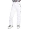 DLX Trespass Marisol, Pantaloni da Sci Impermeabili con Cerniere alla Caviglia e Bretelle Rimovibili Donna, Bianco, L