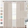 Hiseng Moderno Tende per Interni Voile in Lino 2 Pezzi Elegante per Camera da Letto Soggiorno Salotto Semitrasparenti per Finestre di Casa (132x160cm,Biancheria)