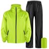 Caxndycing Tuta antipioggia da donna e uomo, impermeabile, impermeabile, pantaloni da pioggia, riflettente, per bicicletta, abbigliamento da pioggia, tuta impermeabile, verde, M