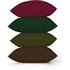 ggaimwf Tinta unita Copricuscino in lino per divano Rosso Verde Marrone Cuscino per letto Classico Colore vintage Fatto a mano Piazza Federe per cuscini con cerniera invisibile 45x45 cm Set da 4