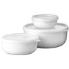 Mepal - Set da 3 Ciotole cucina Lumina - Contenitori alimenti con coperchio adatti per frigo, freezer, forno a vapore e microonde - Contenitore plastica con coperchio - White
