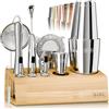 Bare Barrel Kit cocktail Pro | Kit Bartender Mixology | Set di shaker per cocktail da 14 pezzi, accessori Martini Home Bartending Bar | incl. 35 schede per ricette, set regalo (Shaker Boston da 800 ml/28 oz