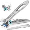 DRMODE Tagliaunghie uomo piedi professionale, DRMODE tagliaunghie grande per anziani unghie spesse con ampia apertura, Acciaio inossidabile ultra affilato tagliaunghie mani uomo