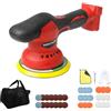 JOJOCY Milwaukee 18 V - Lucidatrice a buffer wireless compatibile con batteria a 8 velocità variabili, lucidatrice orbitale da 6 pollici, kit di cera per cera per auto (rosso)