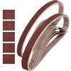 QUARKZMAN 25mm x 762mm Nastri Abrasivi, 15Pz 80/120/150/240/400 Grana Carta Vetrata per Levigatrice Ossido di Allumina Per Lavorazione Legno, Lucidatura Metalli, Affilatura Coltelli